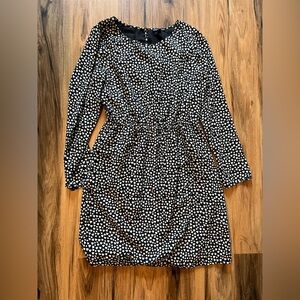 J Crew Black and White Hearts Dress Size 6